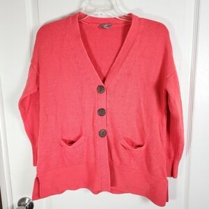 Women's Coral Button-Up Sweater J JILL Cardigan